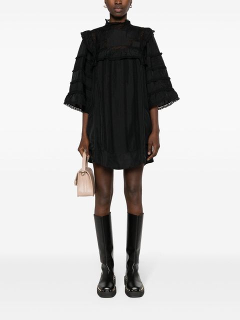 ISABEL MARANT Zakae pintuck silk dress - Black