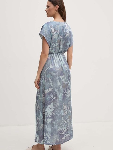 Sandro Ferrone sukienka kolor niebieski maxi rozkloszowana SFS32XBDMORISIA - zdjęcie produktu nr 2