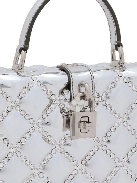 Dolce & Gabbana Dolce Box rhinestone-embellished top-handle bag - Metallic