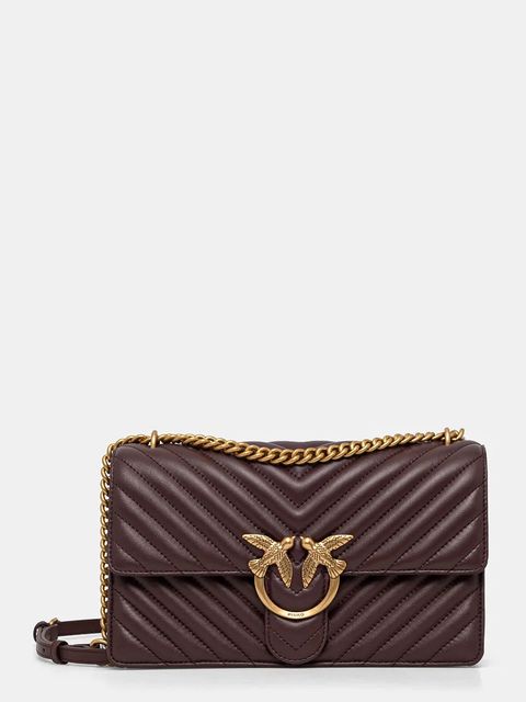 Pinko torebka skórzana kolor fioletowy 100941 A0GK - zdjęcie produktu nr 1