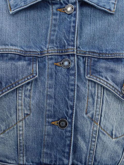 Givenchy open-back cotton cropped jacket - Blue