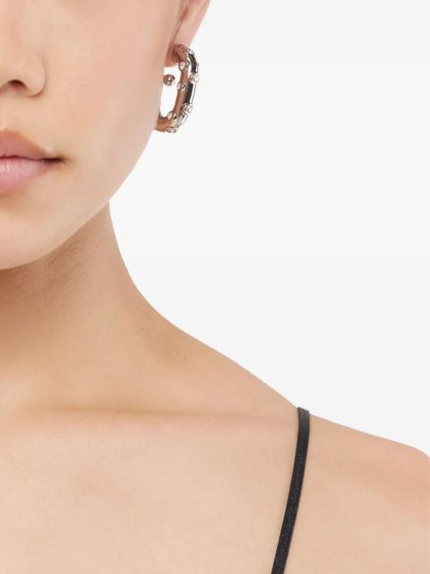 Rabanne XL Link rhinestones-embellished earrings - Silver