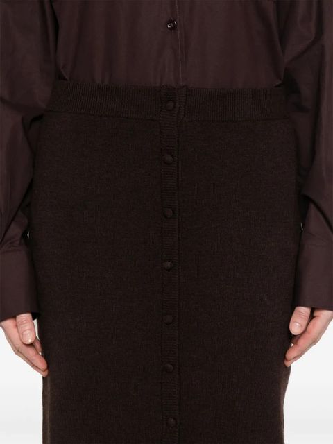 Victoria Beckham button-detail midi skirt - Brown