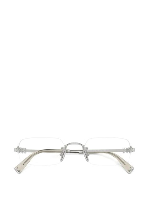 Miu Miu Eyewear rimless geometric-frame glasses - Silver