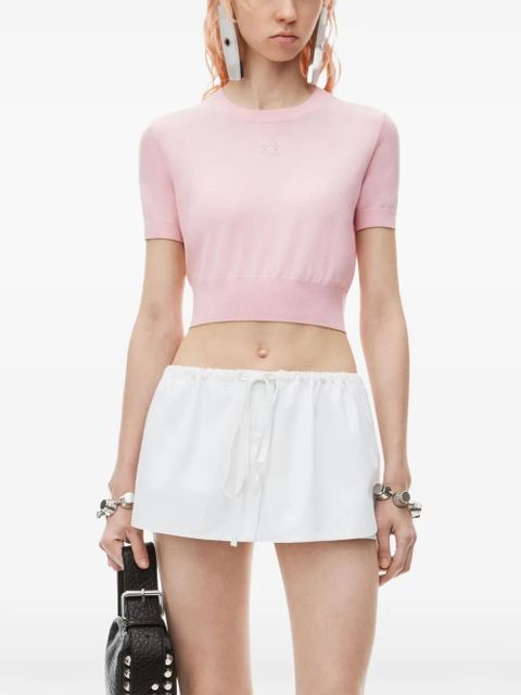 Alexander Wang logo-embossed knitted T-shirt - Pink - zdjęcie produktu nr 2