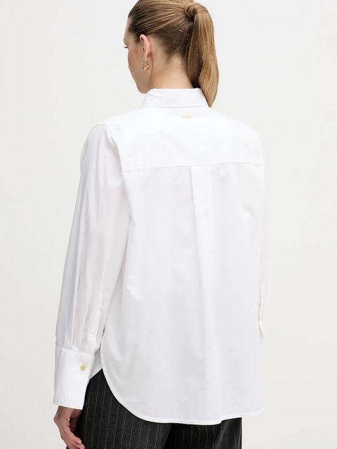 Barbour koszula bawełniana Wren damska kolor biały relaxed z kołnierzykiem klasycznym LSH1723