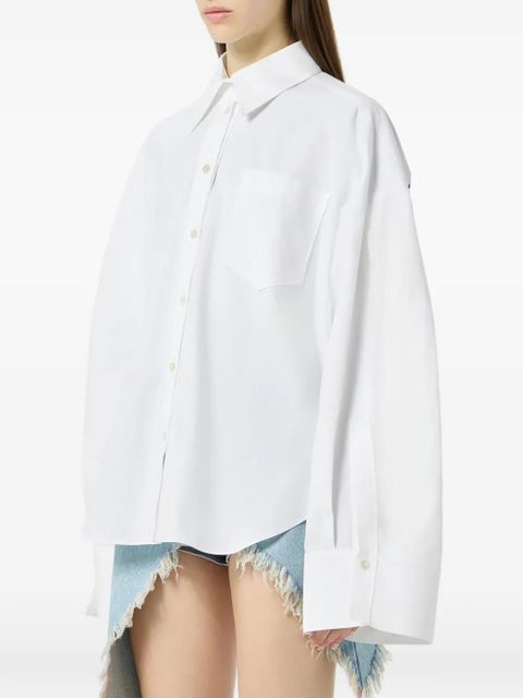Blumarine pocket-printed cotton shirt - White