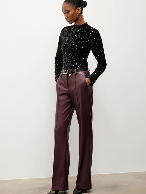 Answear.LAB body welurowe damska kolor czarny gładka