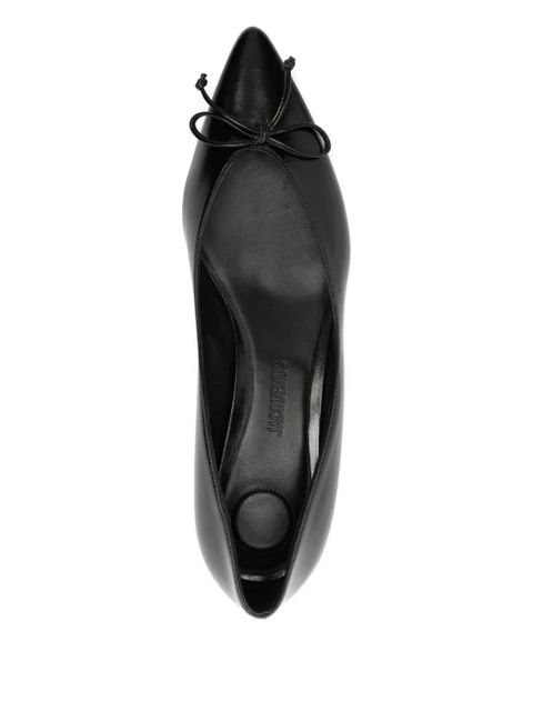 Jacquemus bow-detail kitten-heel pumps - Black