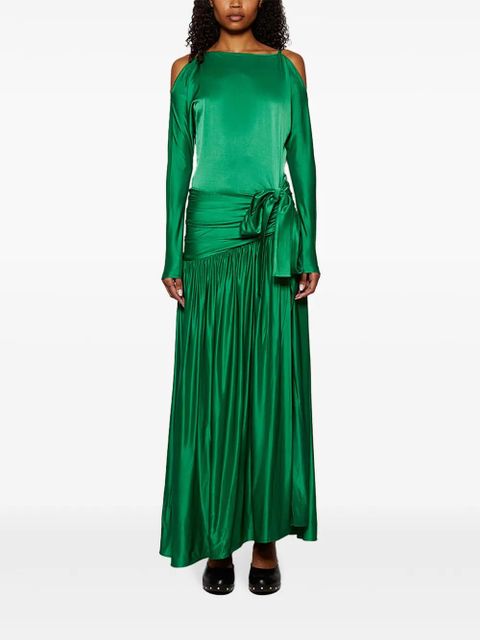 Rabanne gathered satin dress - Green