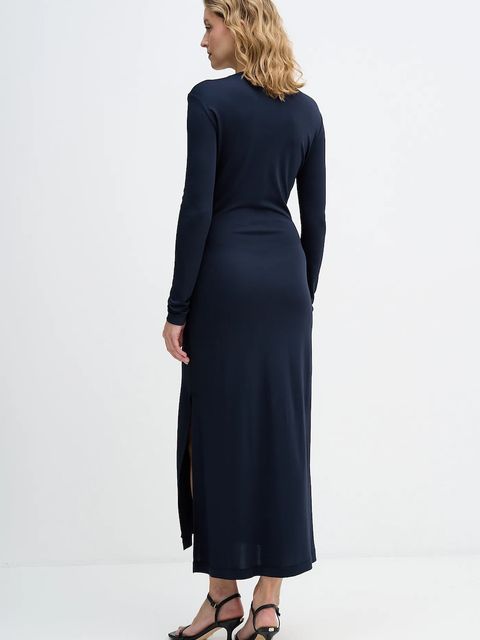 Sisley sukienka kolor granatowy maxi dopasowana 44HXLV07M