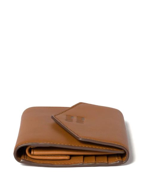 Miu Miu debossed-logo leather wallet - Brown