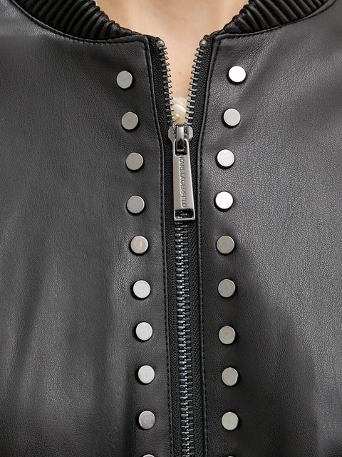 Karl Lagerfeld kurtka bomber kolor czarny przejściowa B1W14036