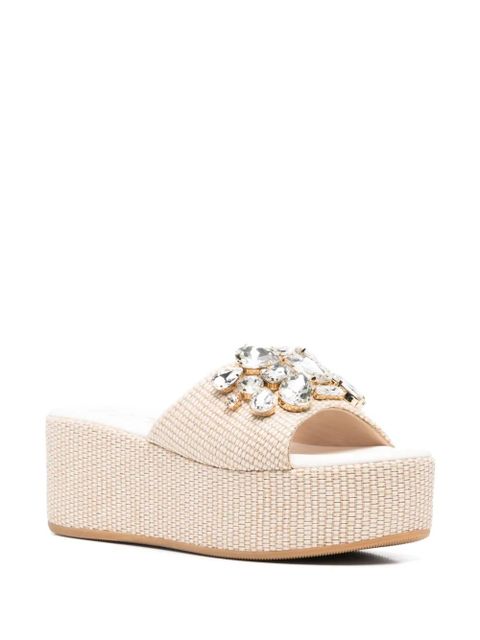 Casadei 65mm crystal-embellished sandals - Neutrals - zdjęcie produktu nr 2