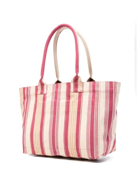 ISABEL MARANT Yenky striped logo patch tote bag - Pink