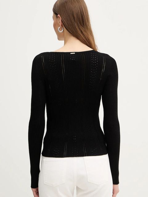 Twinset sweter damski kolor czarny lekki 261TP3400