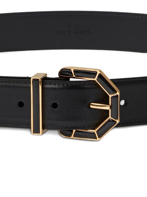 ETRO geometric-buckle leather belt - Black - zdjęcie produktu nr 2