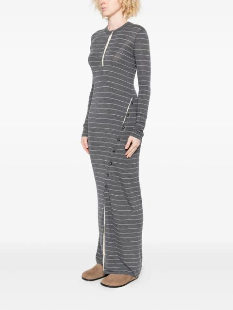 Nanushka Dakoa striped button-front maxi dress - Grey