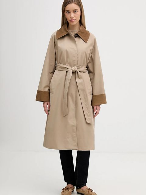 Barbour płaszcz Reagan kolor beżowy LSP0273 - zdjęcie produktu nr 1