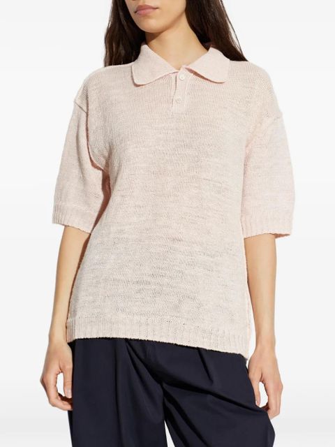 Maison Margiela linen polo top - Neutrals