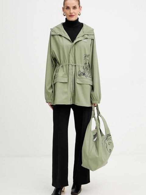 Coccinelle parka przeciwdeszczowa PEANUTS kolor zielony przejściowa E7.T1E.72.01.01 - zdjęcie produktu nr 2