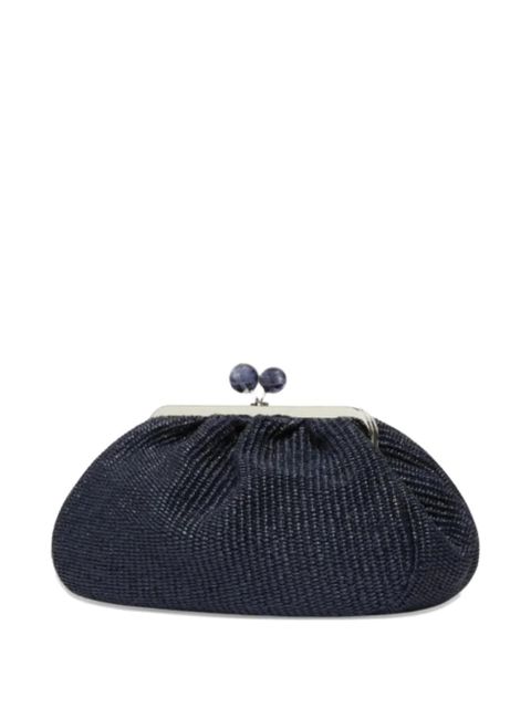 Weekend Max Mara medium Pasticcino bead-embellished woven clutch bag - Blue