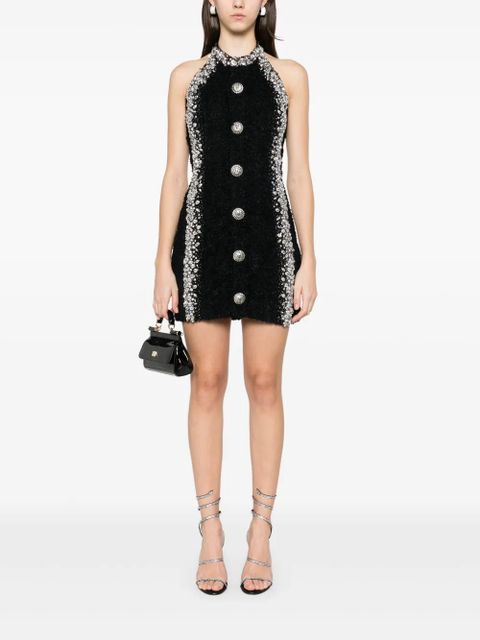 Balmain crystal-embellished mini dress - Black