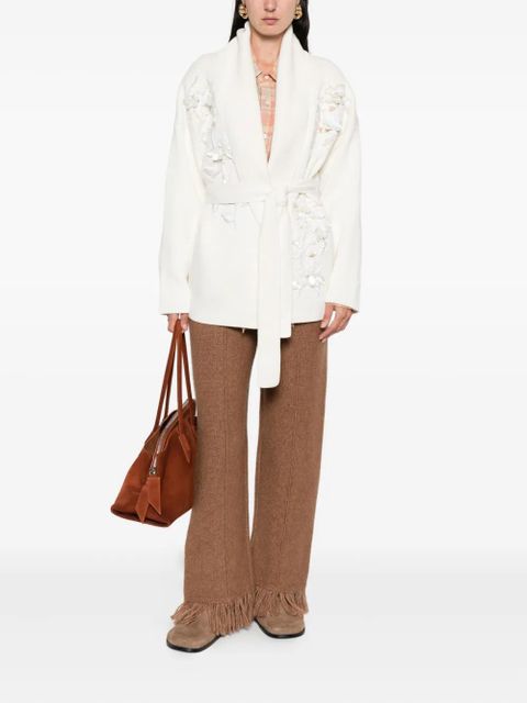 Golden Goose floral-embellished belted cardigan - Neutrals - zdjęcie produktu nr 2