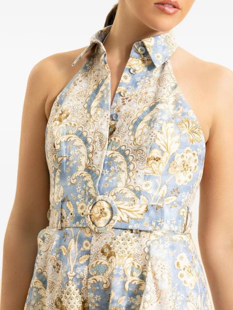 ZIMMERMANN halter belted playsuit - Blue