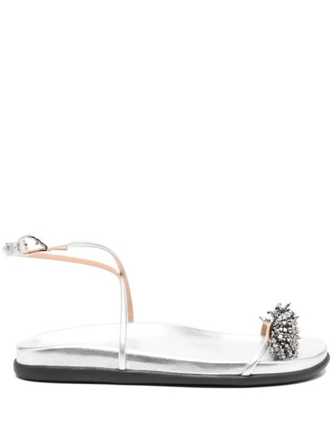 Ancient Greek Sandals bead-embellished ankle-strap sandals - Silver - zdjęcie produktu nr 1