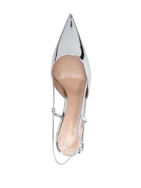 Gianvito Rossi Ribbon 85mm slingback pumps - Silver