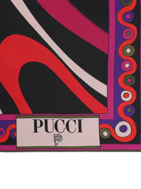 PUCCI abstract-print silk scarf - Red - zdjęcie produktu nr 2