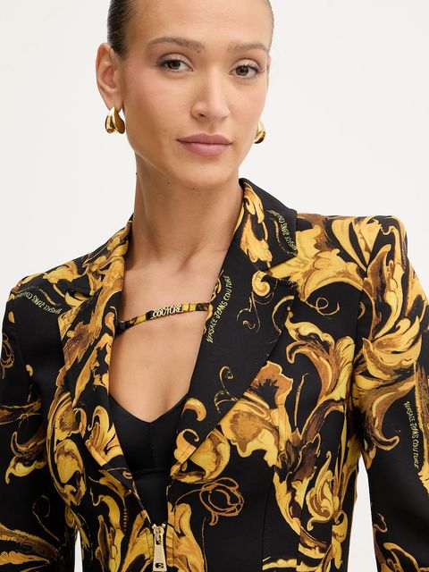 Versace Jeans Couture marynarka kolor czarny jednorzędowa wzorzysta 79HAQ703 NS565