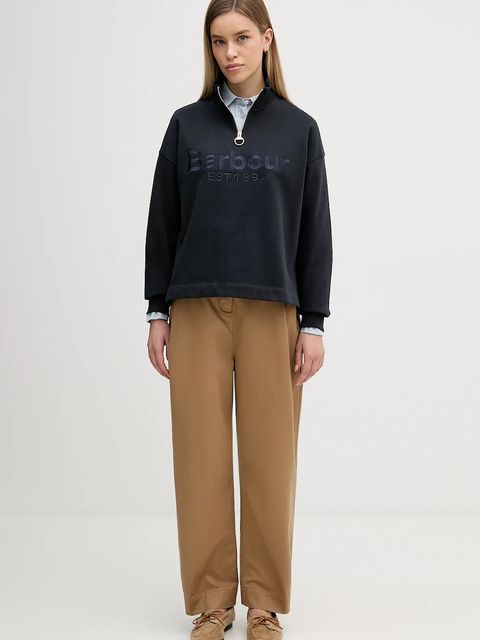 Barbour bluza bawełniana Sara damska kolor granatowy z aplikacją LOL0667 - zdjęcie produktu nr 2