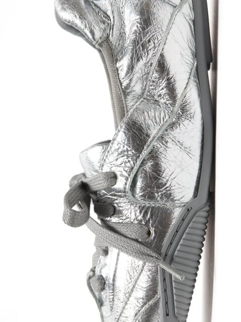 Acne Studios lace-up leather ballet flats - Silver - zdjęcie produktu nr 2