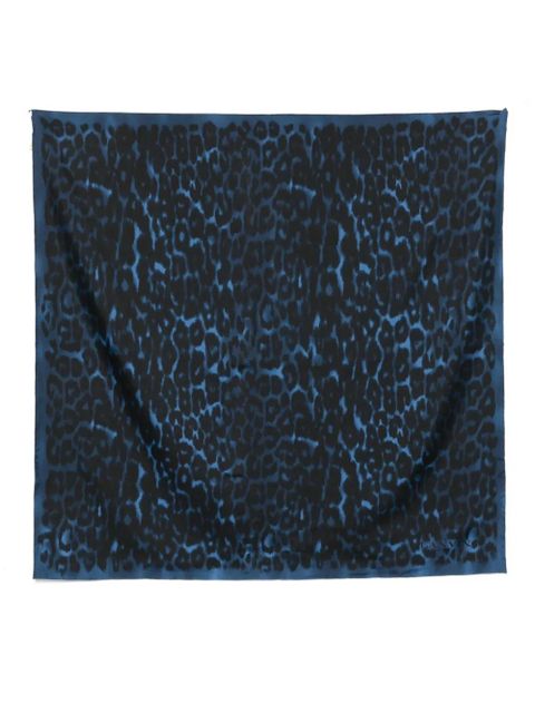 Lanvin leopard-print silk scarf - Blue - zdjęcie produktu nr 1
