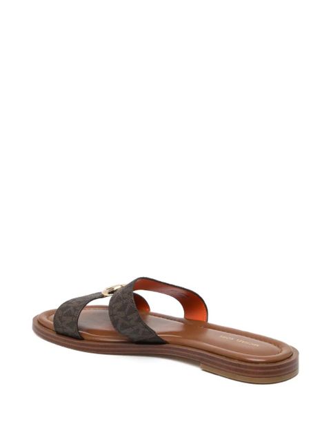Michael Kors all-over logo buckle sandals - Brown