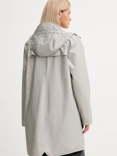 Rains kurtka 12020 Long Jacket kolor szary przejściowa 12020