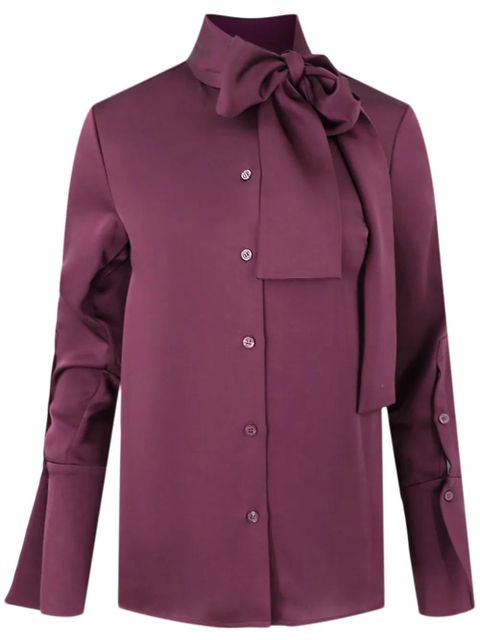 Simkhai Candela pussy-bow satin shirt - Purple - zdjęcie produktu nr 1