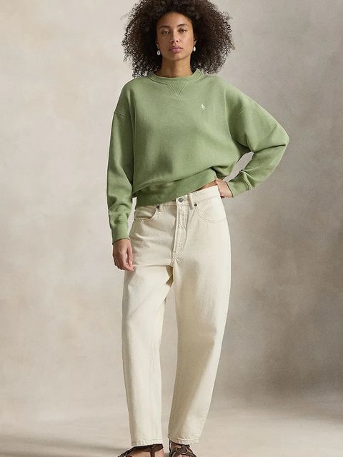 Polo Ralph Lauren bluza polarowa damska kolor zielony gładka 211A98189