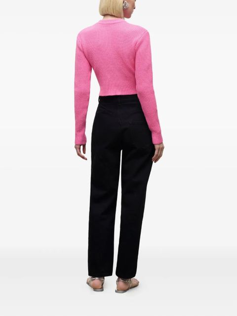 AREA crochet-flower crystal-embellished sweater - Pink - zdjęcie produktu nr 2