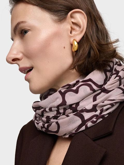 Tous szal damski kolor bordowy wzorzysty 2002202633