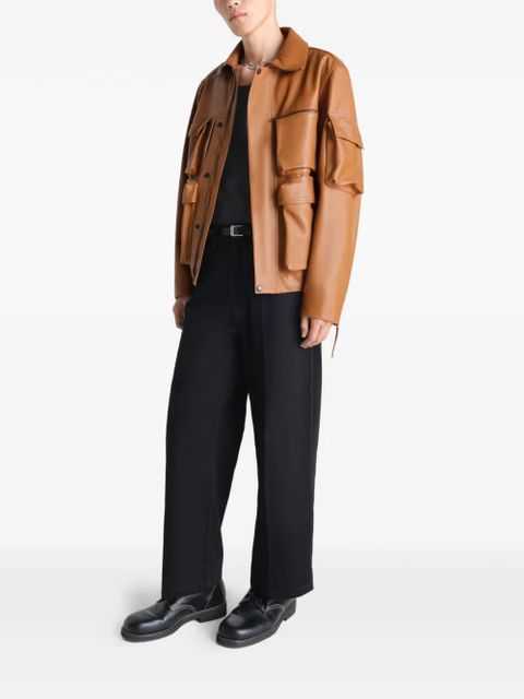 LEMAIRE multipocket leather jacket - Brown