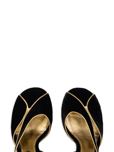 ETRO 90mm metallic-trim velvet high-heeled sandals - Black