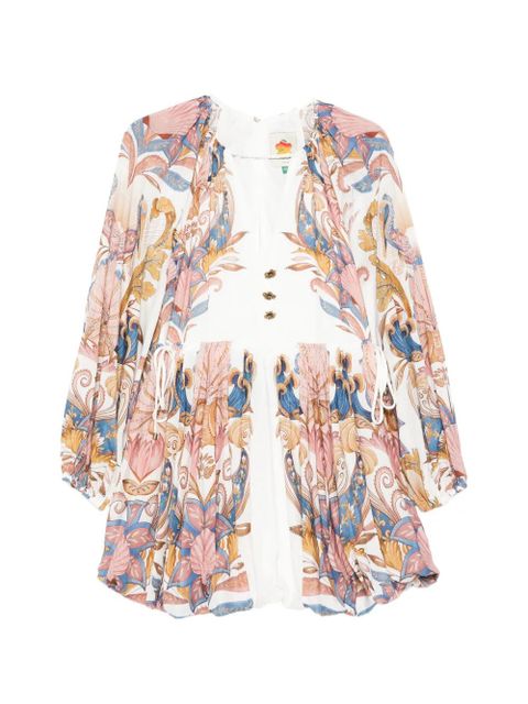 FARM Rio Sea Garden floral-print mini dress - White - zdjęcie produktu nr 1