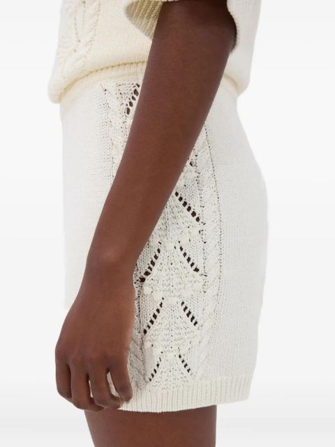 LouLou de Saison Andel crochet-detail shorts - White