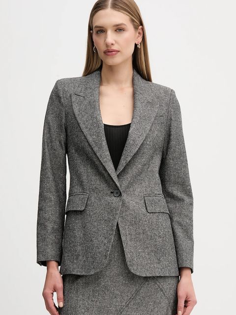 Pedro del Hierro marynarka z domieszką wełny kolor szary jednorzędowa melanżowa 6752181 - zdjęcie produktu nr 1