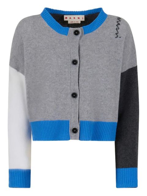 Marni colour-blocked cropped cardigan - BLN38 INOX - zdjęcie produktu nr 1