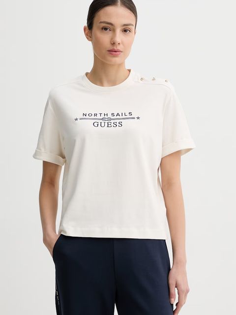 Guess T-shirt damski X NORTH SAILS - zdjęcie produktu nr 2