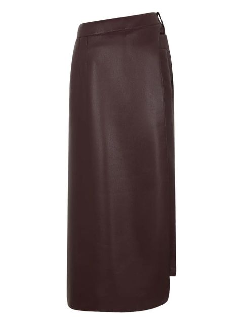 Rabanne belted leather split midi skirt - Brown - zdjęcie produktu nr 1
